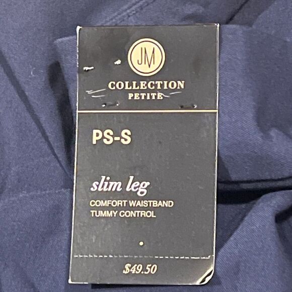 JM Collection Women's Studded-Rivet Ankle Pants Intrepid Blue Petite Small Short - Picture 8 of 9